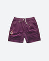 Fire Blossom Embroidered Corduroy Short