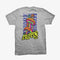 DGK Trippin' Tshirt-Front Trippin with mushroom Back 3 magic Mushrooms with a smoking grasshopper, butterfly and two critters on top of tripping Dgk-Gray