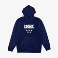 DGK All Star Fleece Sweatshirt Athletic Heather Large DGK Logo with 5 stars below it-Small Logo on the hood