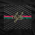 DGK Grand Youth T-Shirts-DGK in cursive in the middle of a square of smaller dgks with two stripes-Black