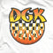 DGK Ghetto Fire Youth T-Shirts-Front DGK logo on the chest onto of a yellow checkered circle with flames-Back Same logo as the front larger on middle of the back-For those who come from nothing-White