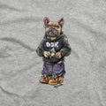 DGK Loot Youth T-Shirts-A dog standing on two legs holding money in a hoodie pants and some boots-Gray